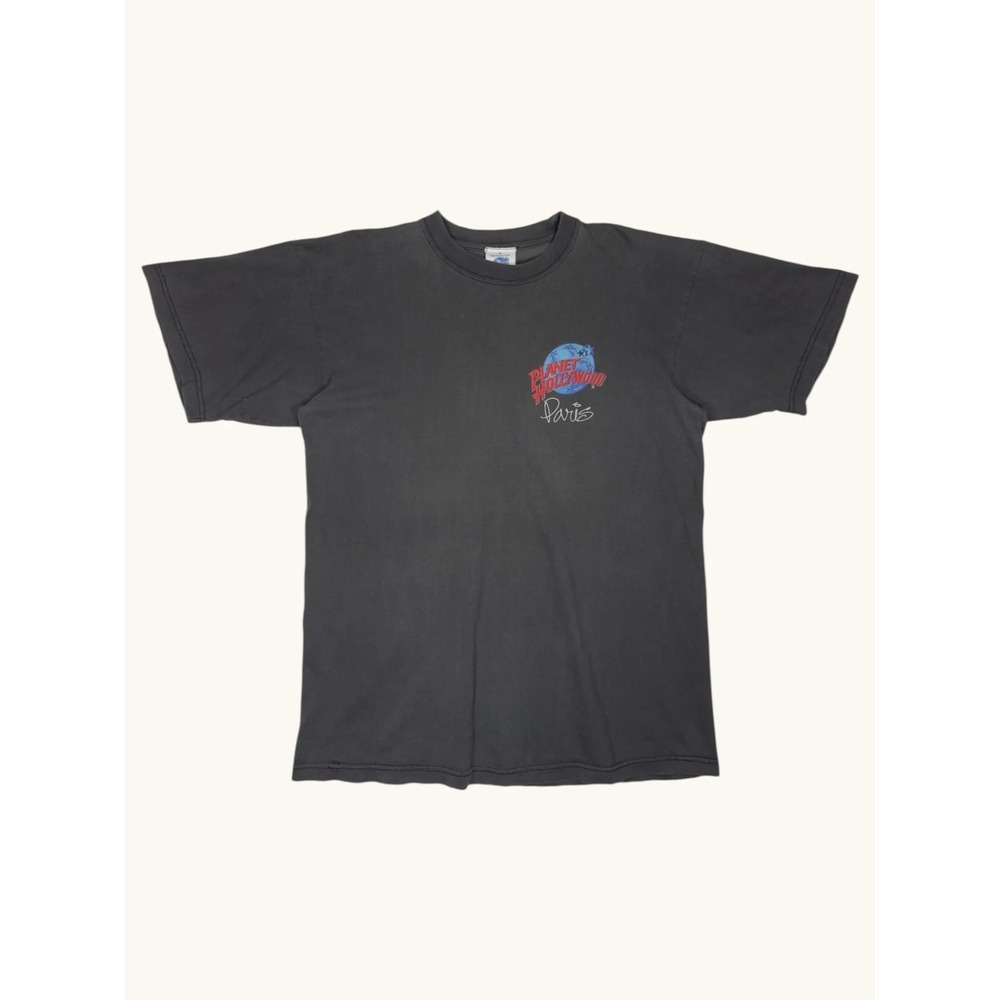 Vintage Planet Hollywood Paris Disneyland Paris T-Shirt Faded Black Small
